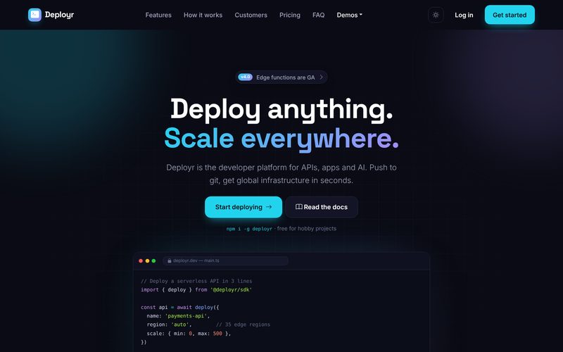 Deployr demo preview